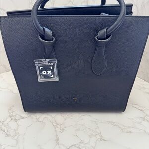 Authentic Celine Black Leather Tie Knot Tote
